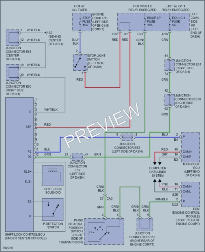 2014 Lexus LX570 Shift Interlock wiring diagram preview