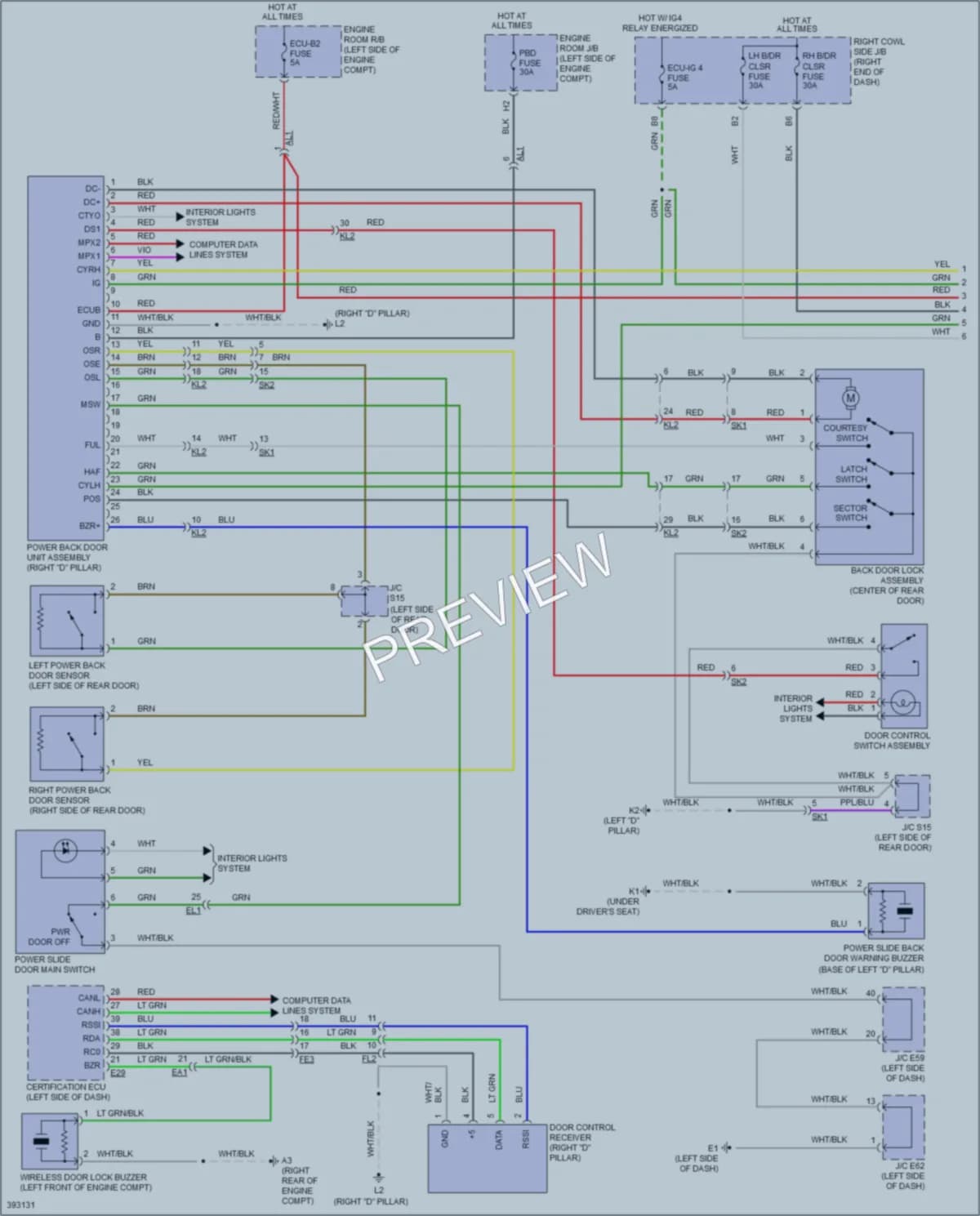 2014 Lexus LX570 Trunk Tailgate Fuel Door wiring diagram preview