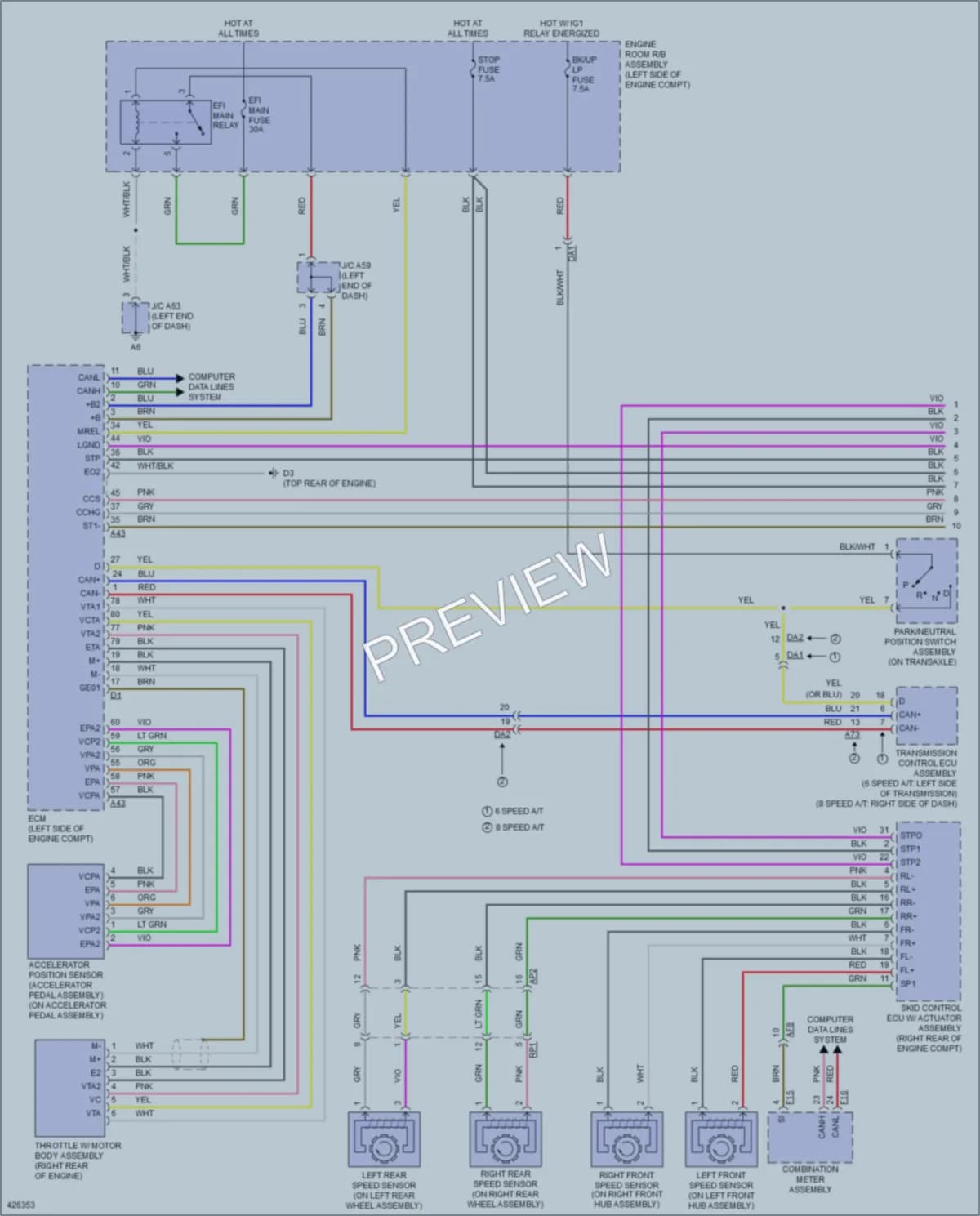 2014 Lexus RX350 Cruise Control wiring diagram preview