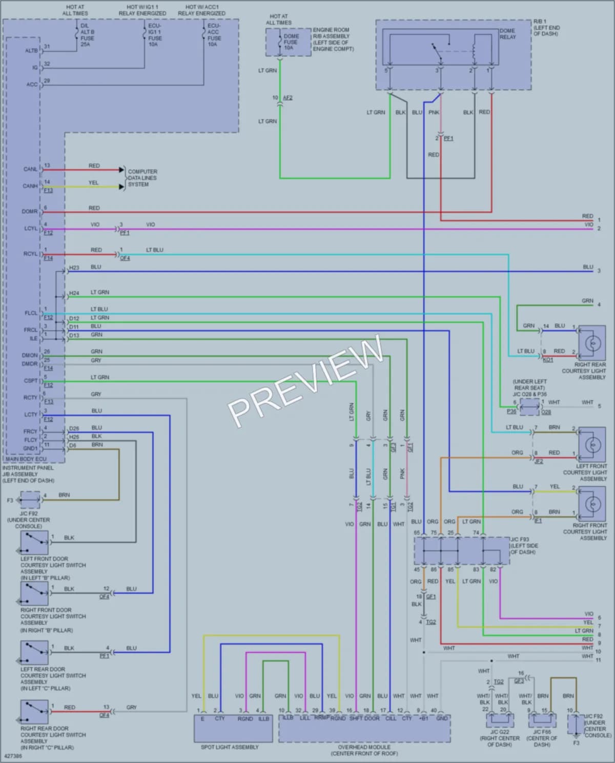 2014 Lexus RX350 Interior Lights wiring diagram preview