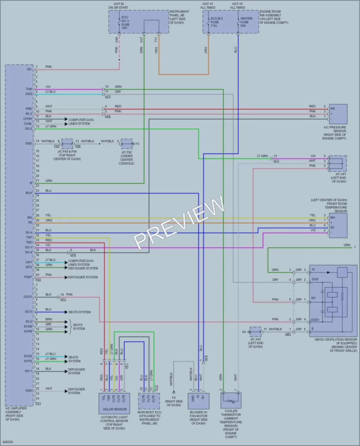 2014 Lexus RX450h Air Conditioning wiring diagram preview