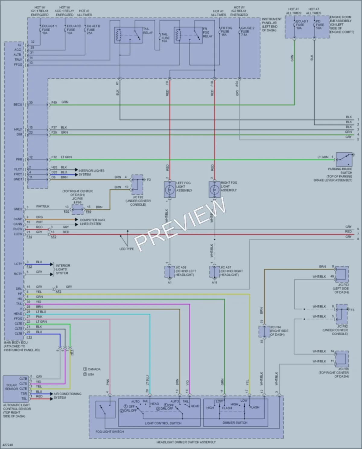 2014 Lexus RX450h Headlights wiring diagram preview