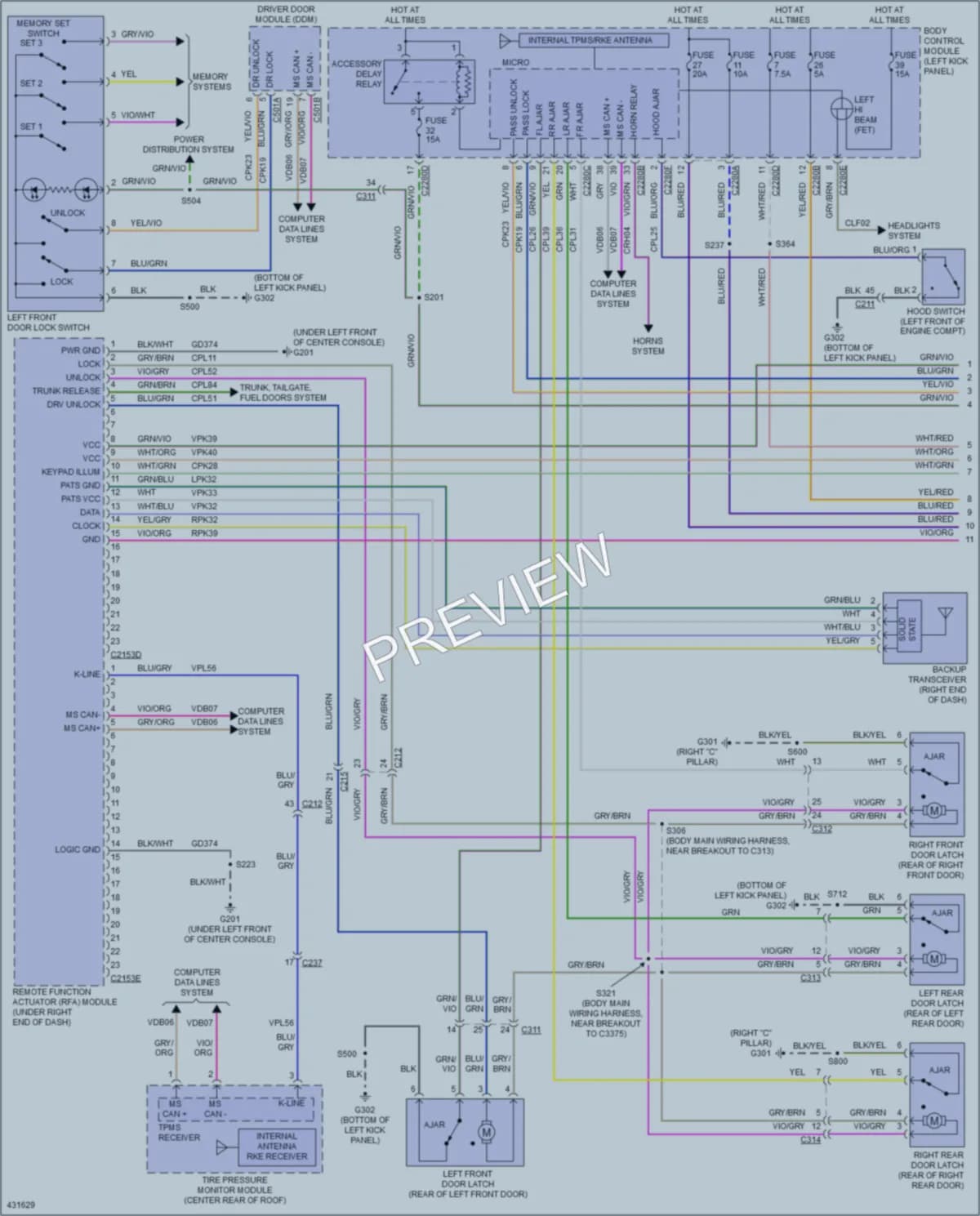 2014 Lincoln MKS Anti Theft wiring diagram preview