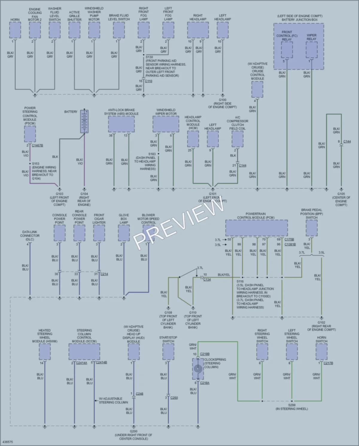 2014 Lincoln MKS Ground Distribution wiring diagram preview