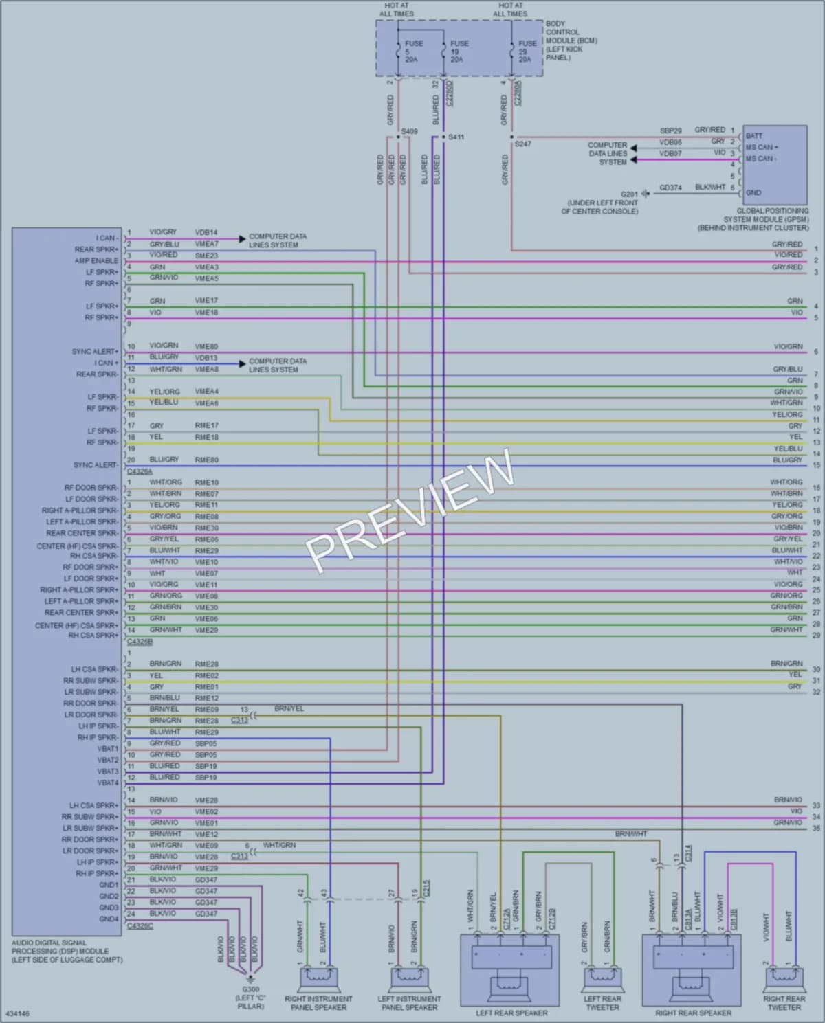 2014 Lincoln MKS Radio wiring diagram preview