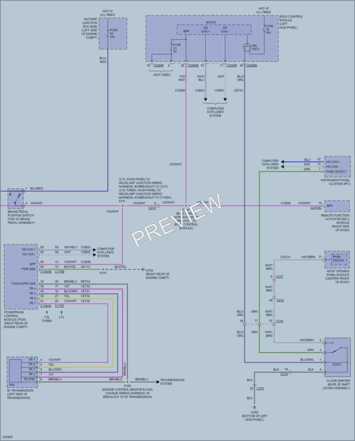 2014 Lincoln MKS Shift Interlock wiring diagram preview