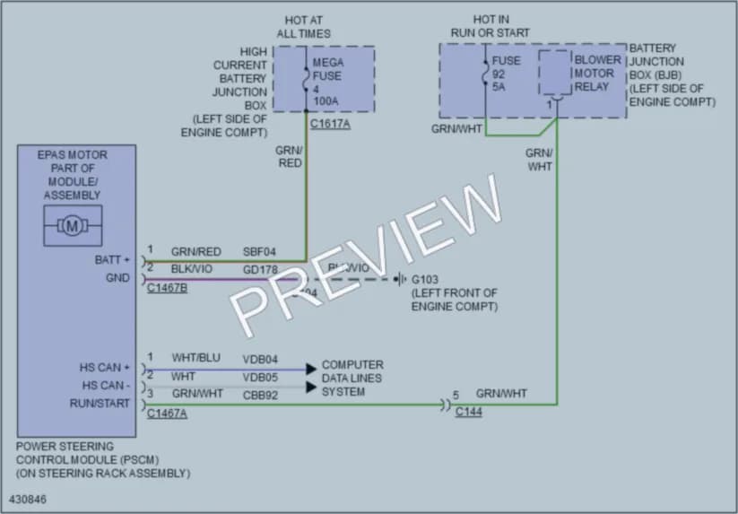 2014 Lincoln MKT Electronic Power Steering wiring diagram preview