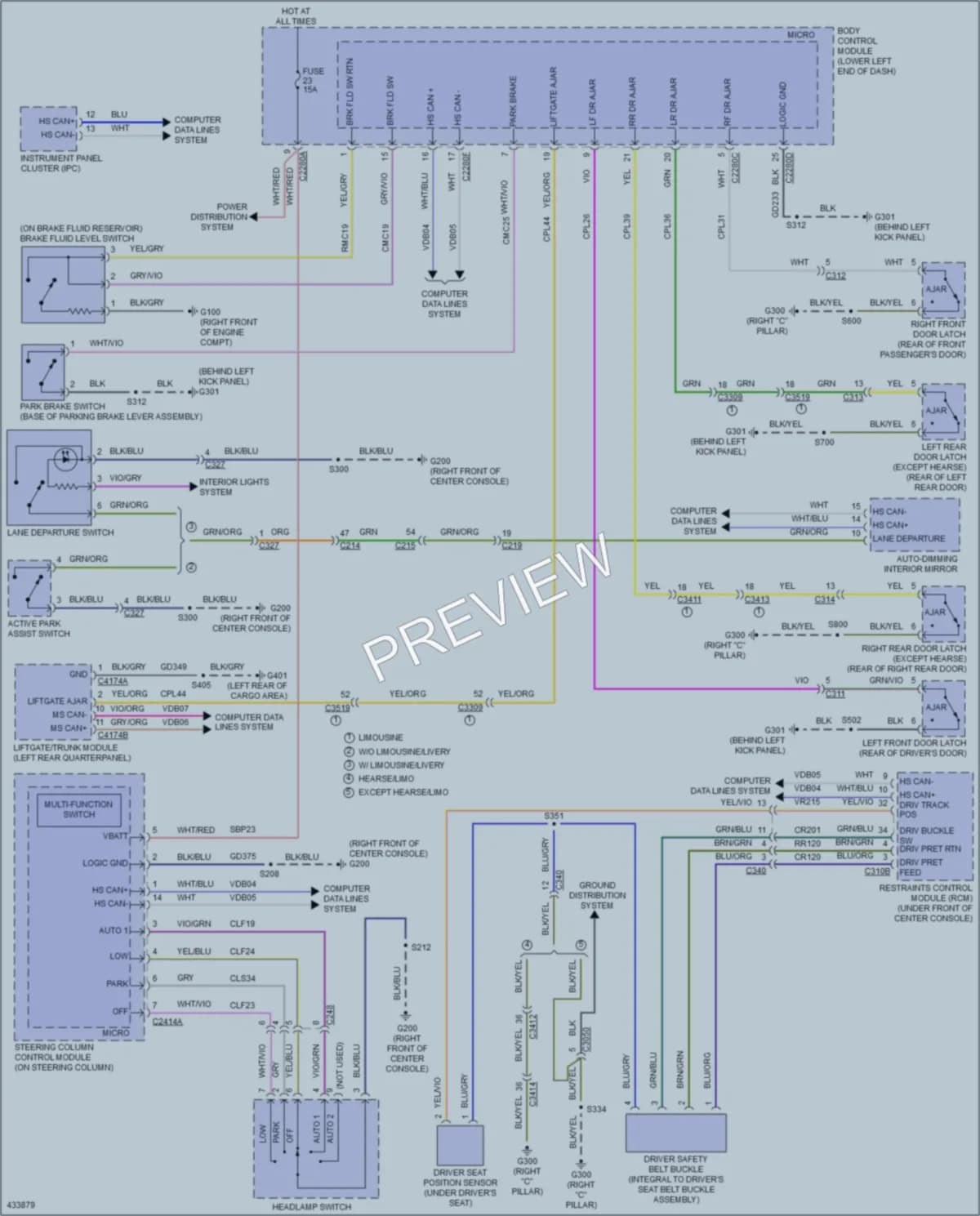 2014 Lincoln MKT Warning Systems wiring diagram preview