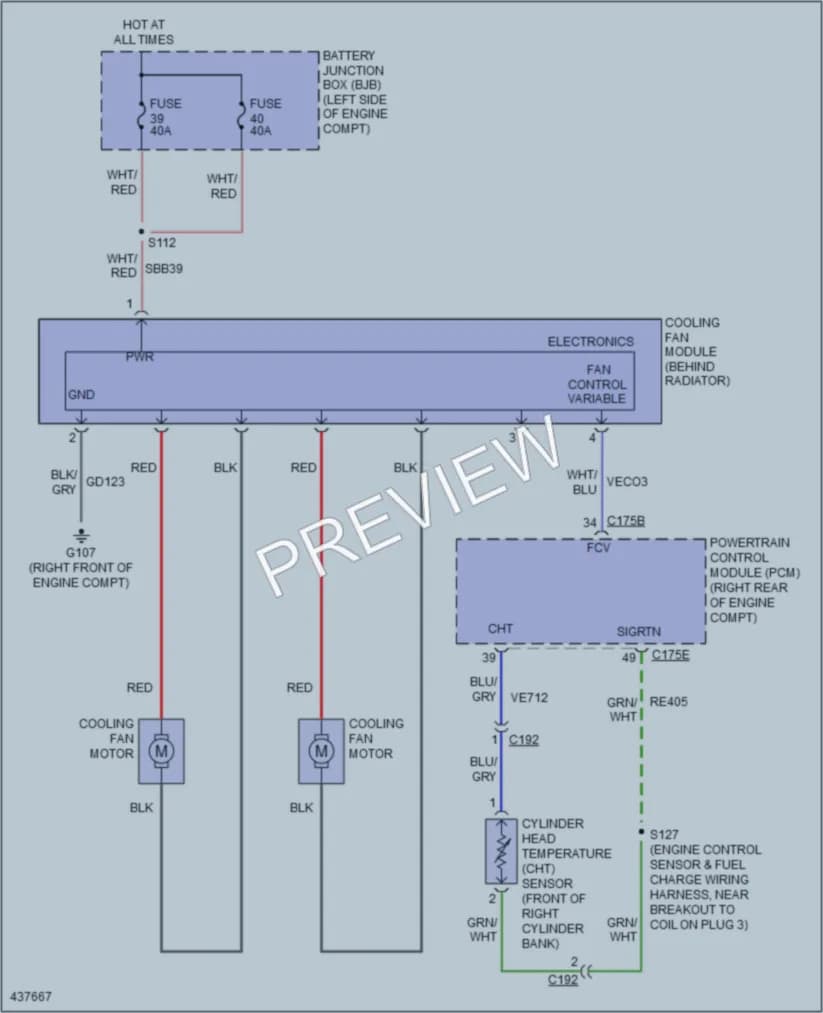 2014 Lincoln MKX Cooling Fan wiring diagram preview