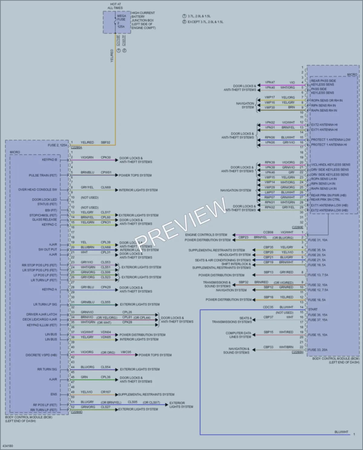 2014 Lincoln MKZ Body Control Modules wiring diagram preview