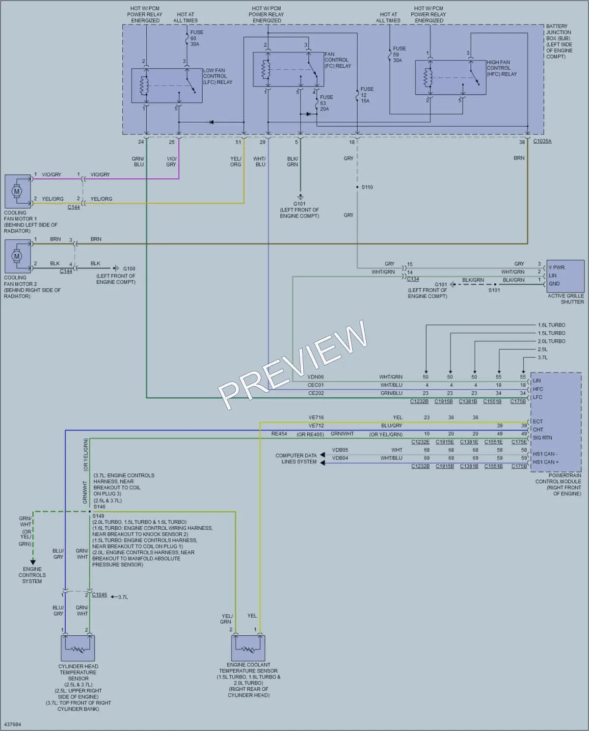 2014 Lincoln MKZHybrid Cooling Fan wiring diagram preview