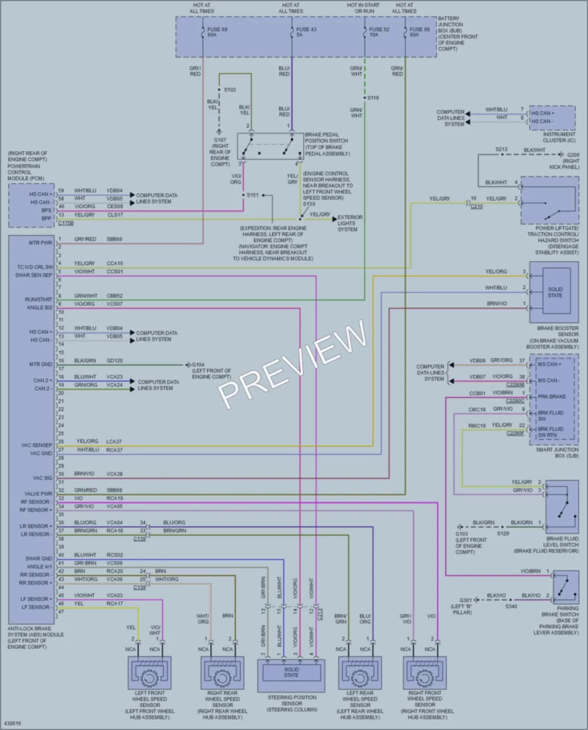 2014 Lincoln Navigator Anti Lock Brakes wiring diagram preview