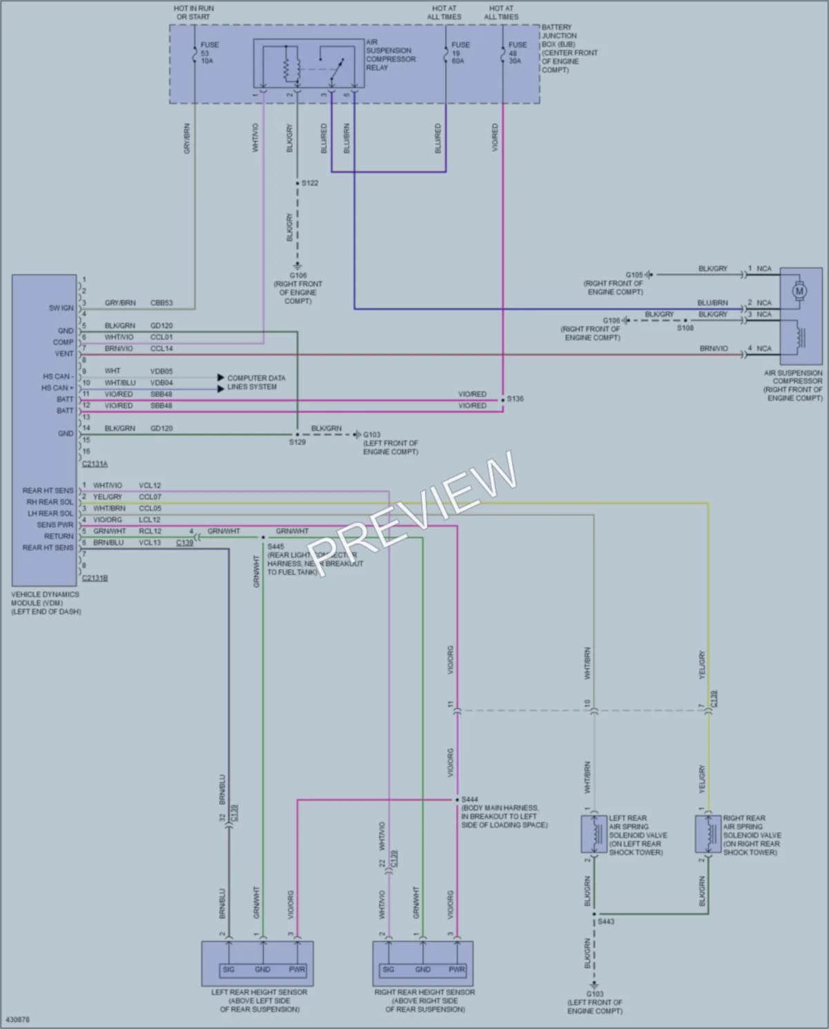 2014 Lincoln Navigator Electronic Suspension wiring diagram preview
