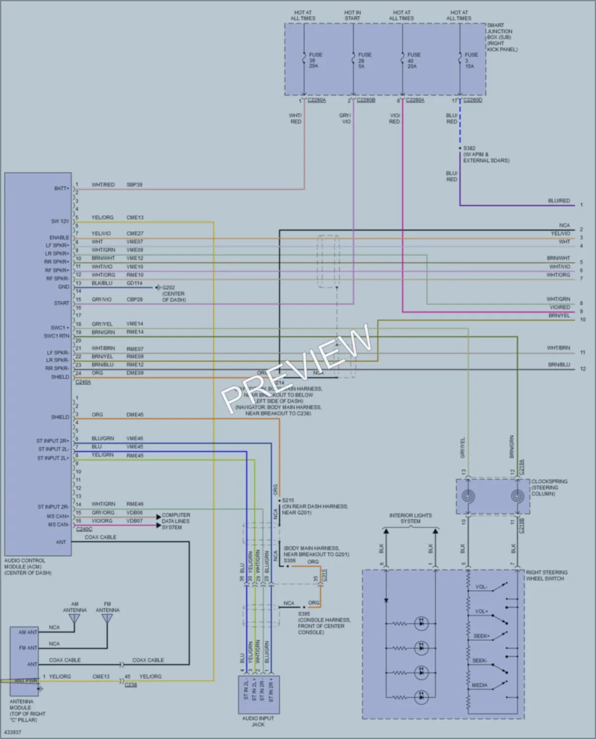2014 Lincoln Navigator Navigation wiring diagram preview