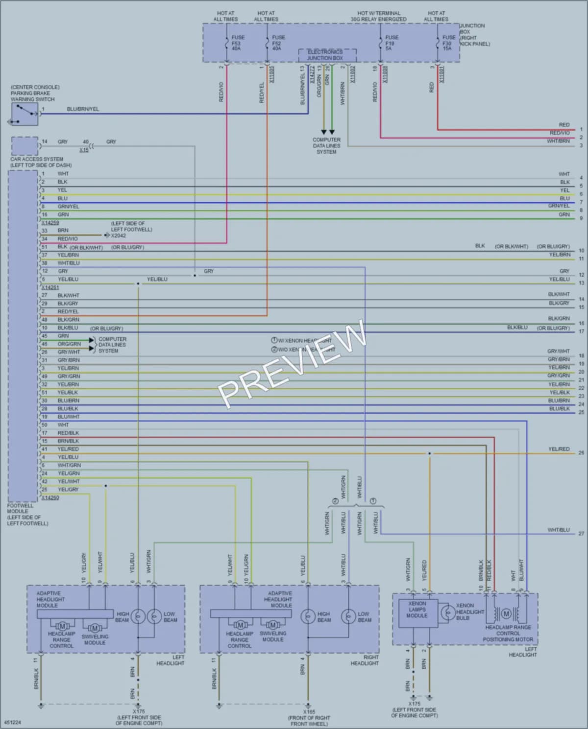 2014 MINI Cooper Headlights wiring diagram preview