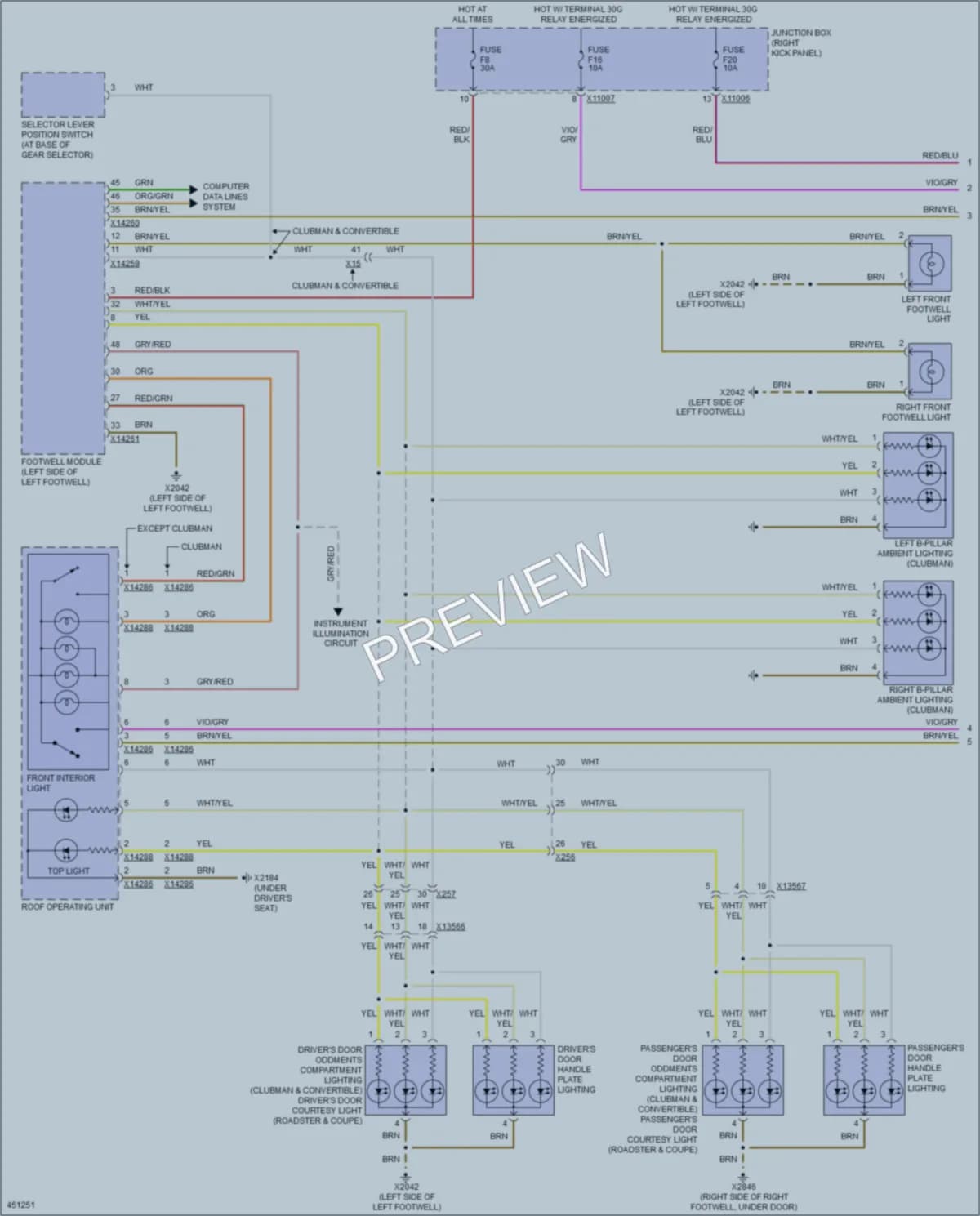 2014 MINI Cooper Interior Lights wiring diagram preview