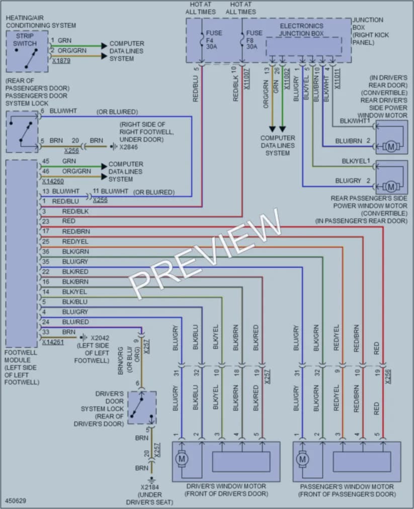 2014 MINI Cooper Power Windows wiring diagram preview