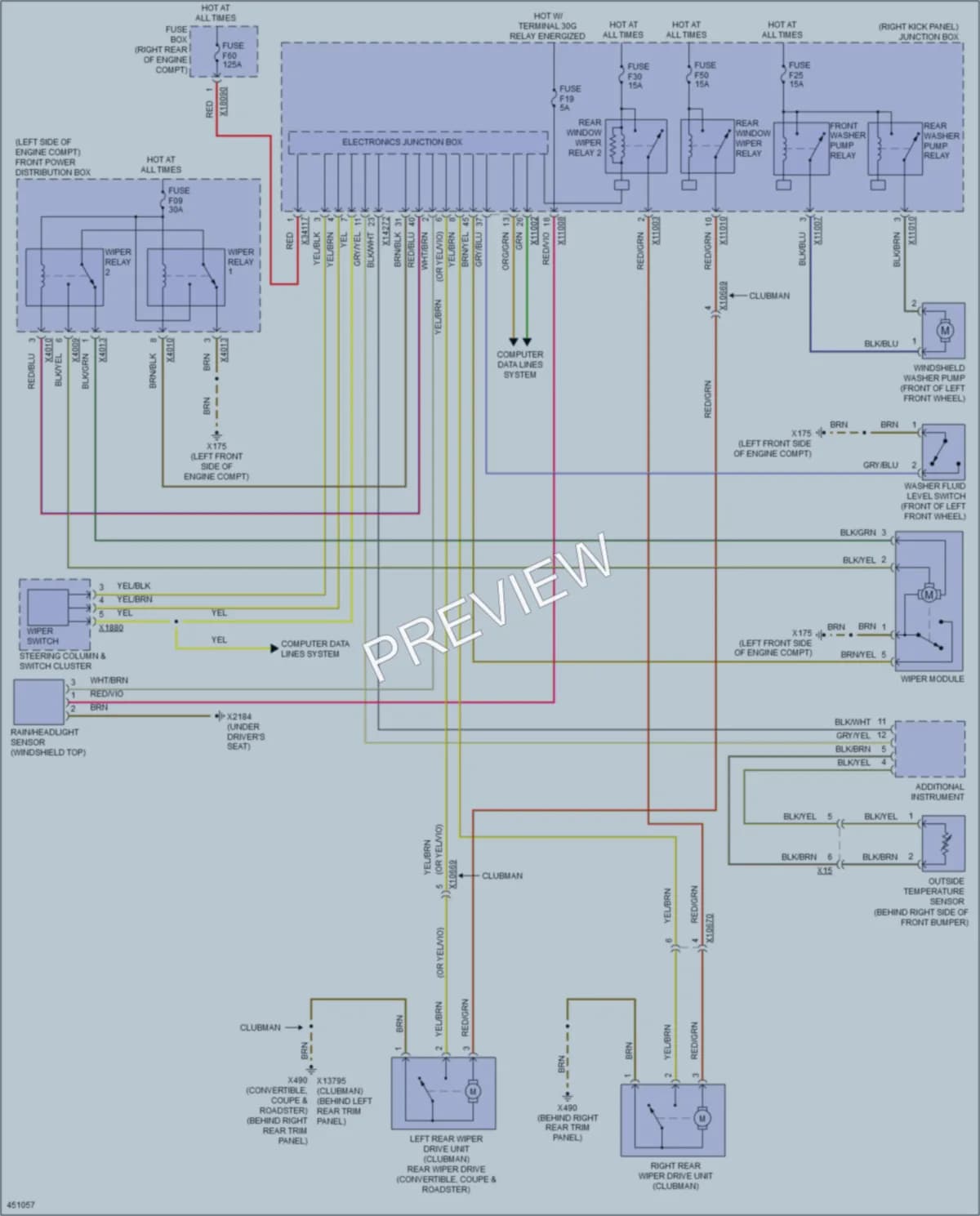 2014 MINI Cooper Wiper Washer wiring diagram preview