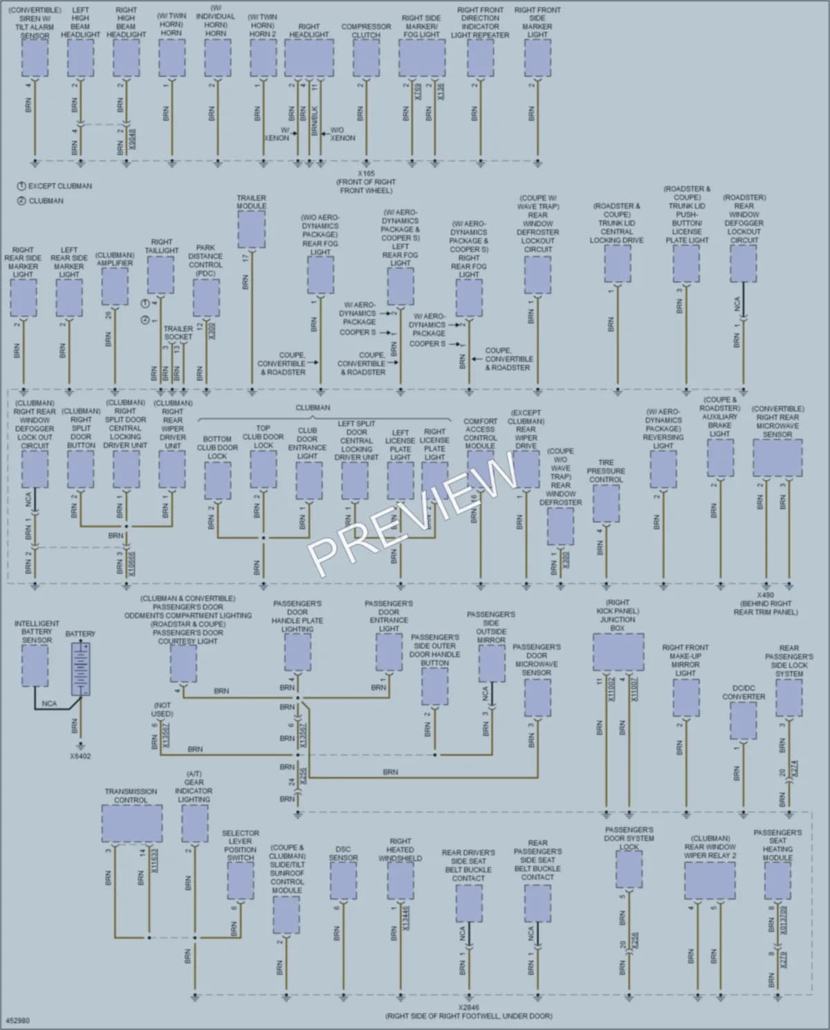 2014 MINI CooperClubman Ground Distribution wiring diagram preview