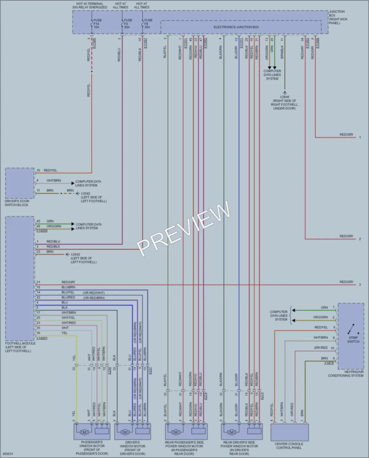 2014 MINI CooperCountryman Power Windows wiring diagram preview