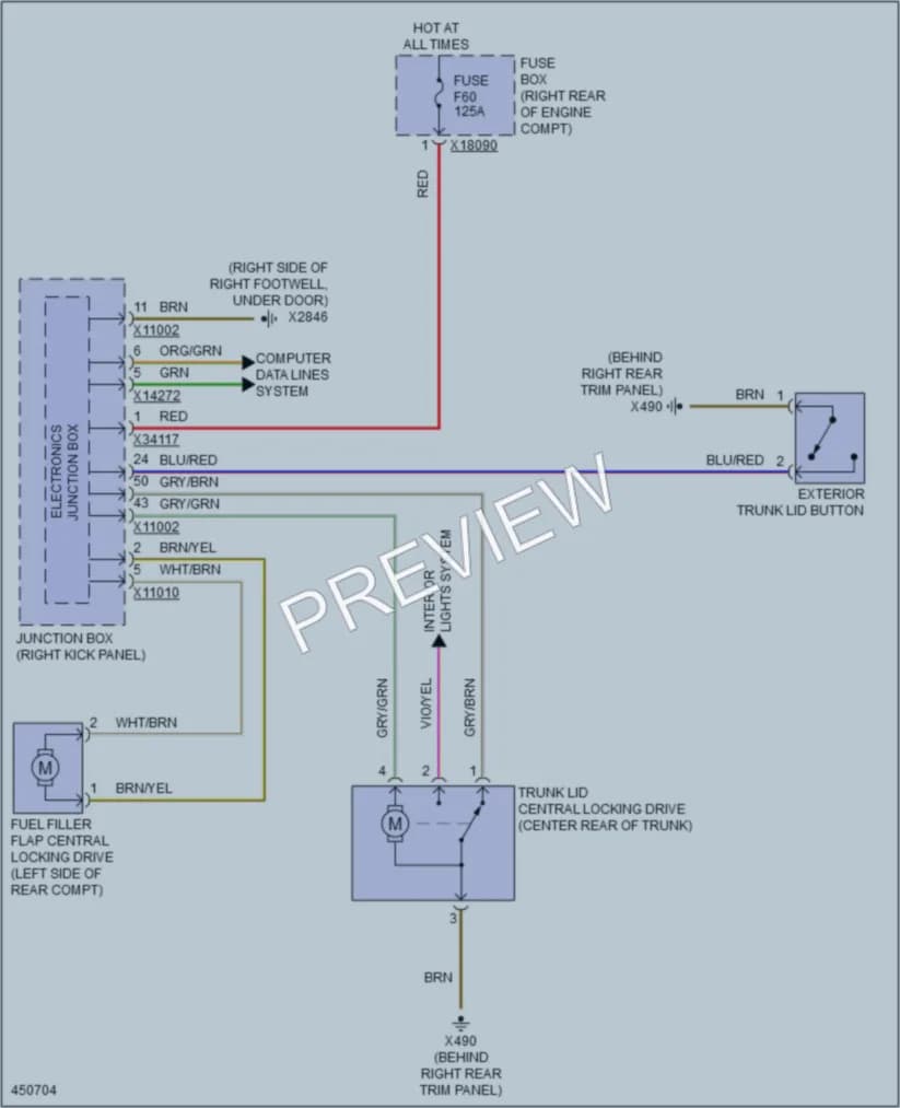 2014 MINI CooperCountryman Trunk Tailgate Fuel Door wiring diagram preview