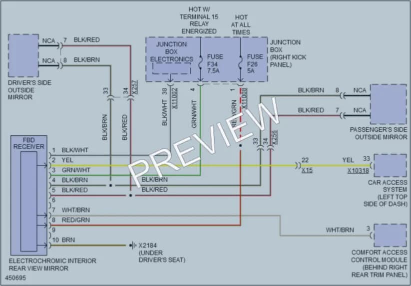 2014 MINI CooperPaceman Power Mirrors wiring diagram preview