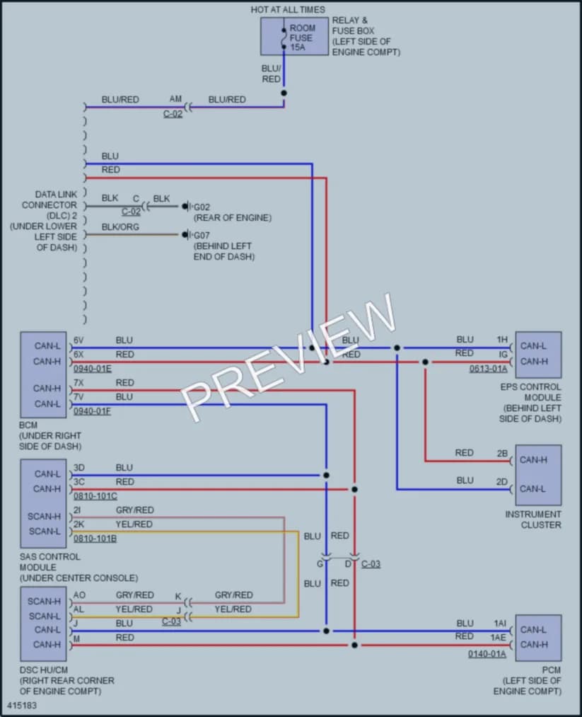 2014 Mazda 2 Computer Data Lines wiring diagram preview