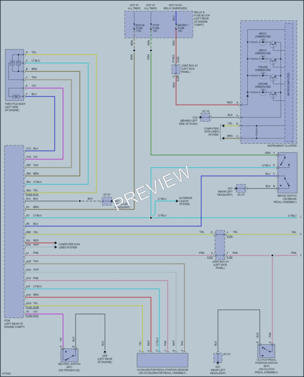 2014 Mazda 3 Cruise Control wiring diagram preview