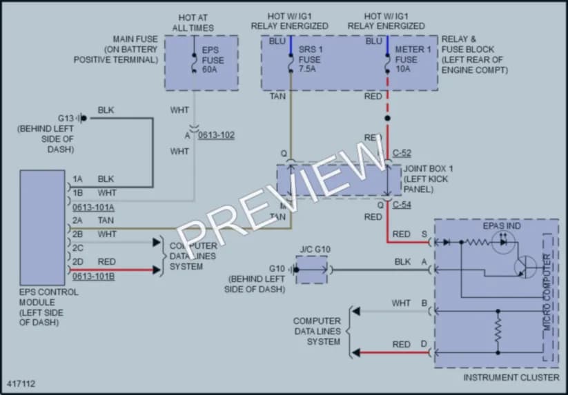 2014 Mazda 3 Electronic Power Steering wiring diagram preview