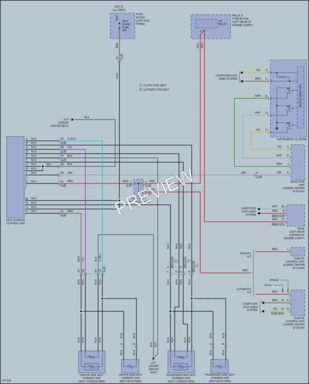 2014 Mazda 3 Power Seats wiring diagram preview