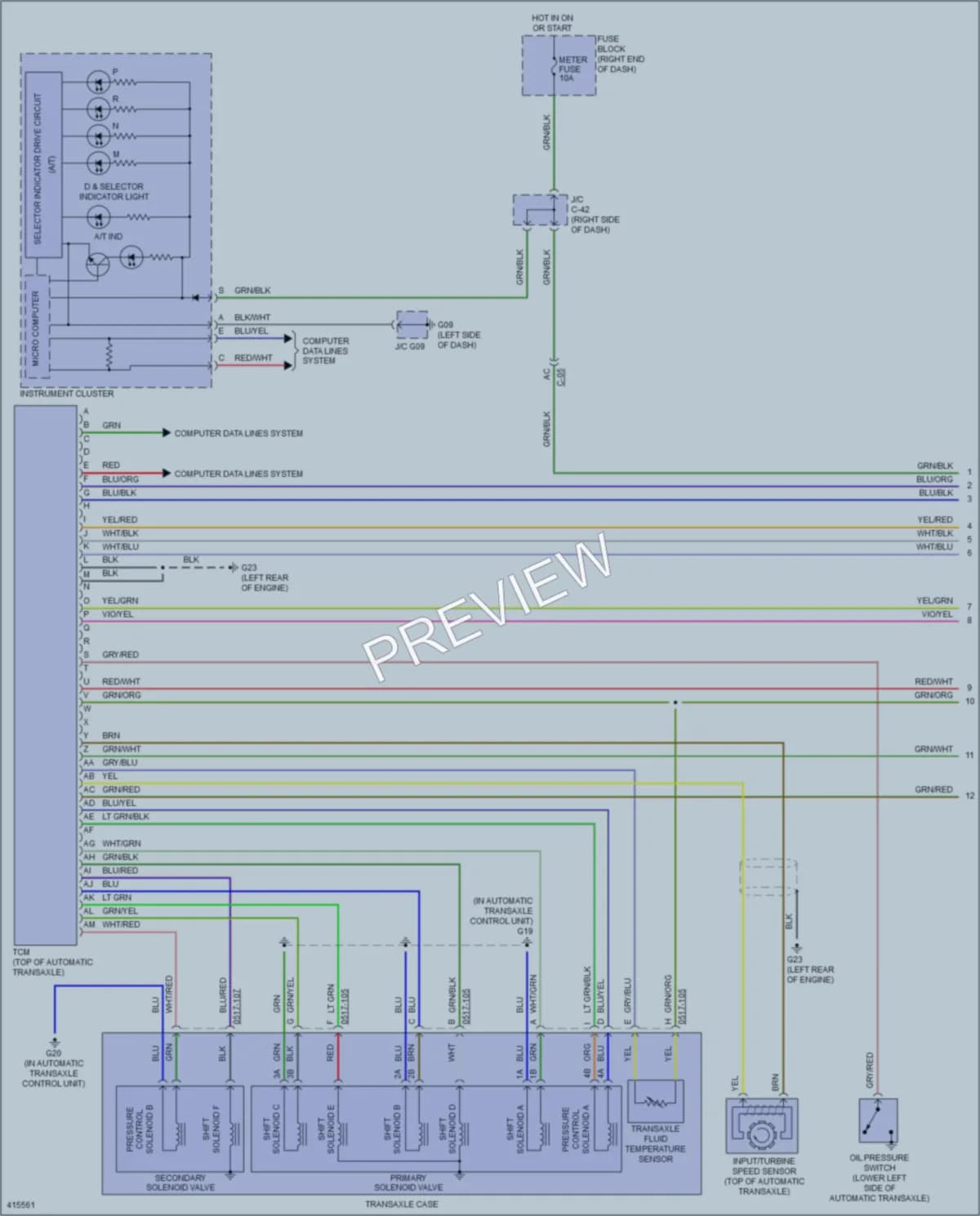2014 Mazda 5 Transmission wiring diagram preview