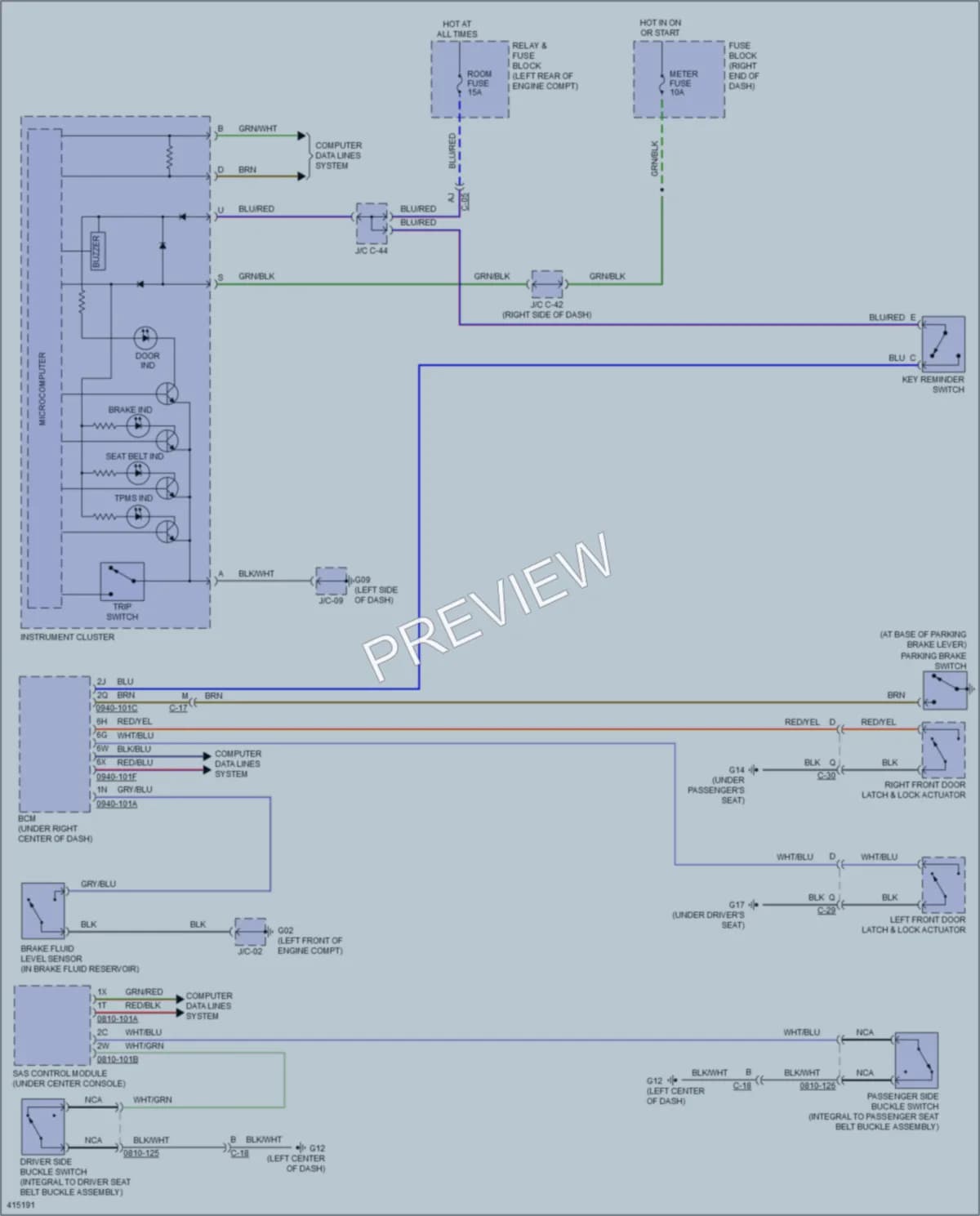 2014 Mazda 5 Warning Systems wiring diagram preview