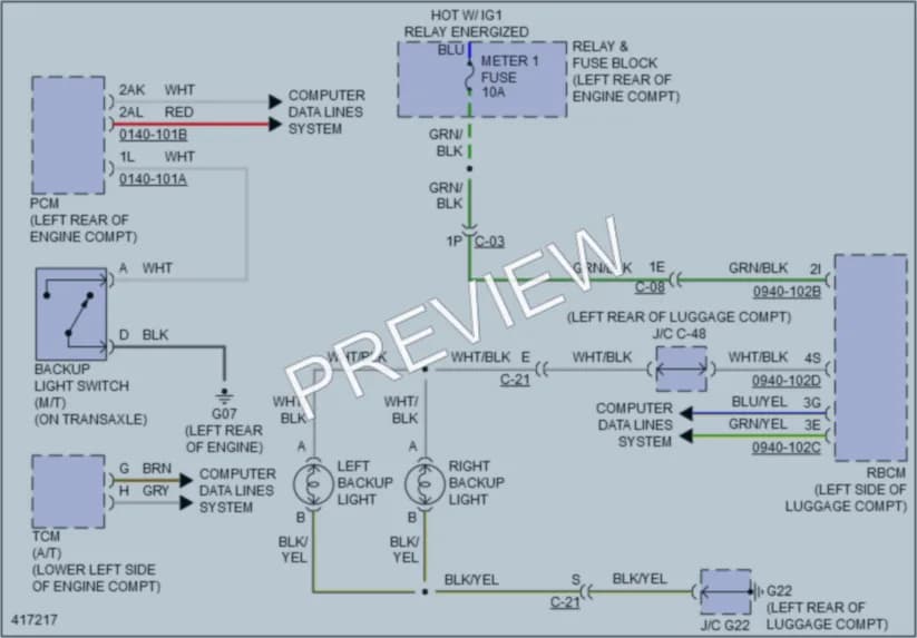 2014 Mazda 6 Exterior Lights wiring diagram preview