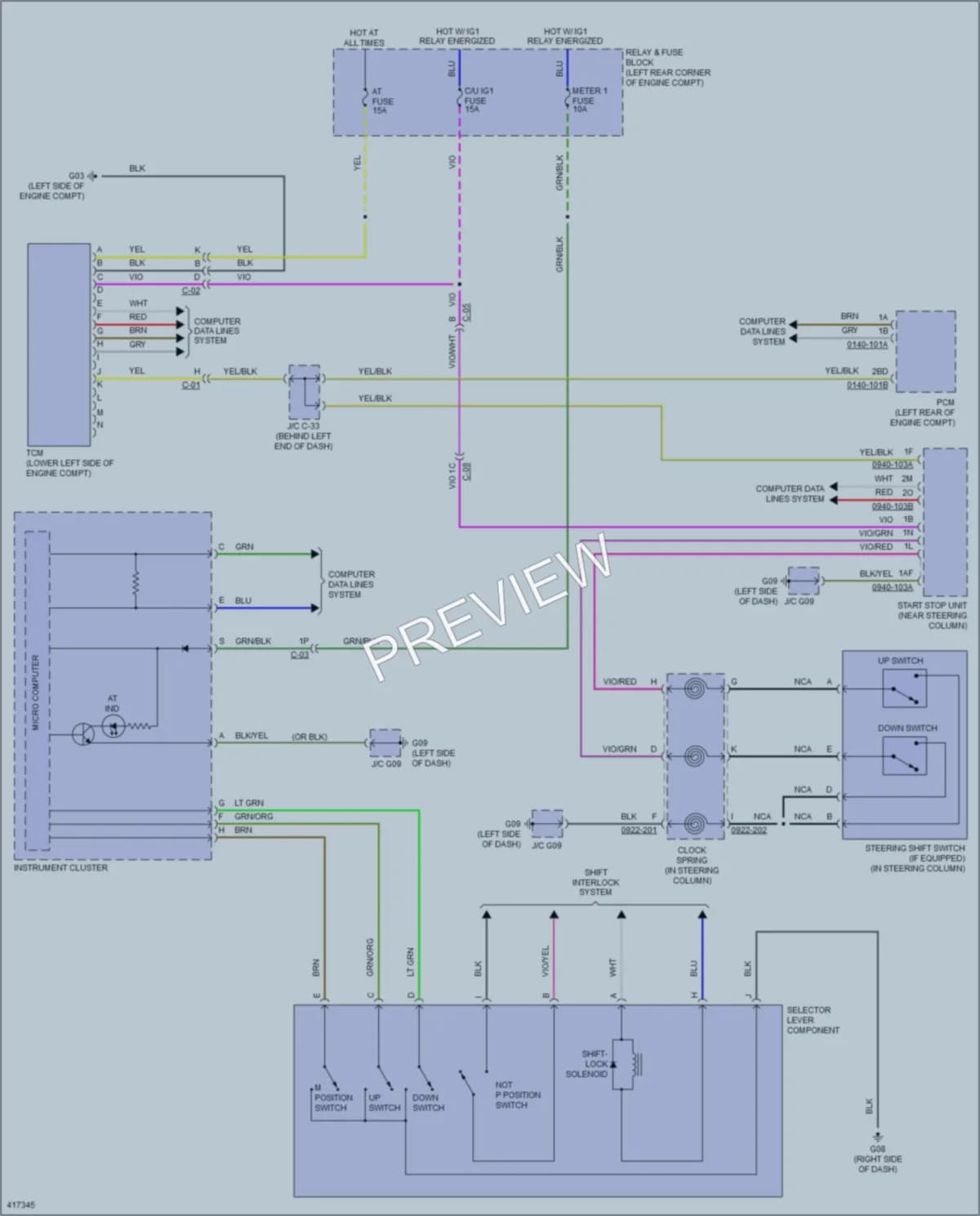 2014 Mazda 6 Transmission wiring diagram preview