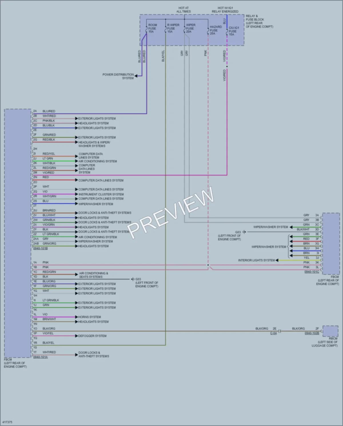 2014 Mazda CX5 Body Control Modules wiring diagram preview