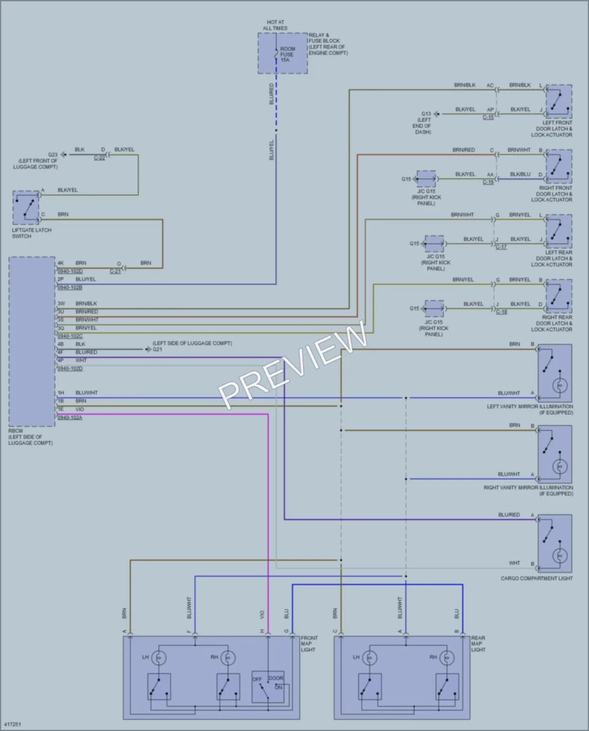 2014 Mazda CX5 Interior Lights wiring diagram preview