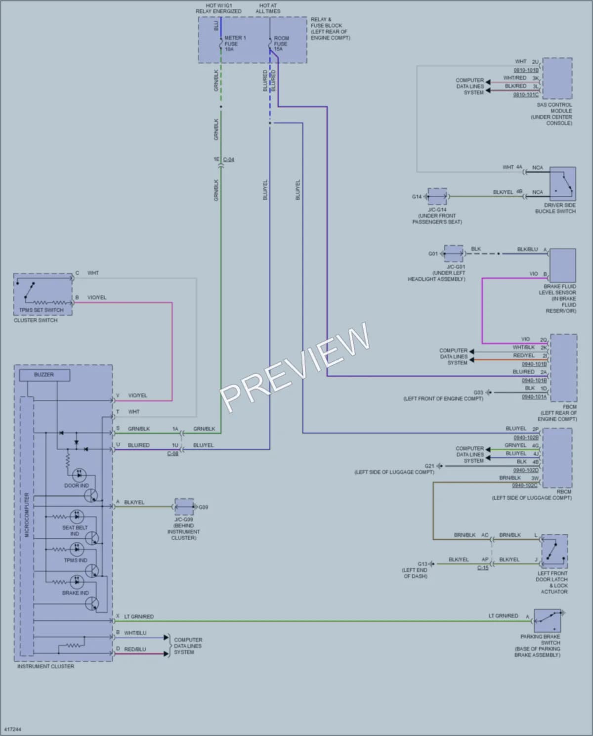 2014 Mazda CX5 Warning Systems wiring diagram preview