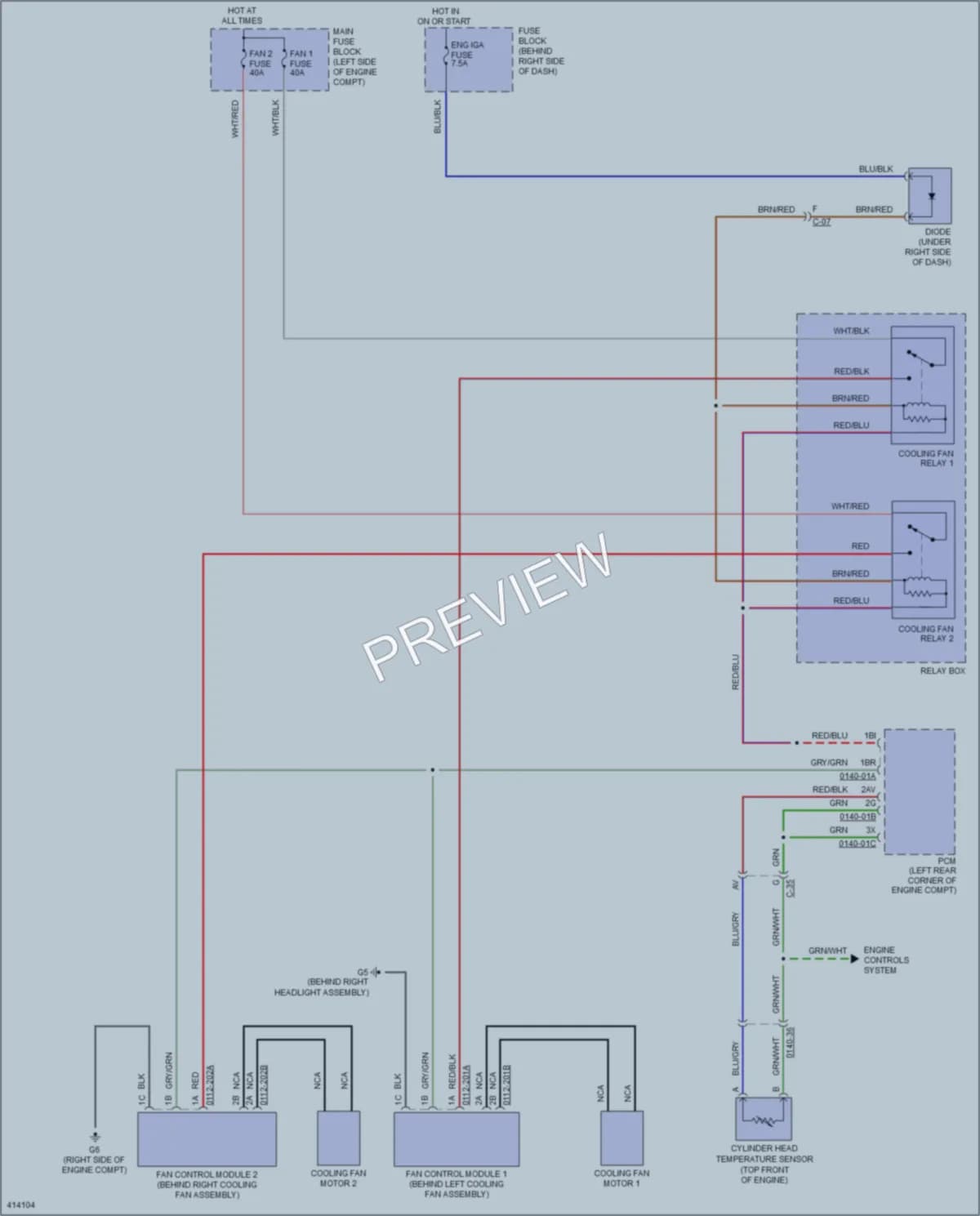 2014 Mazda CX9 Cooling Fan wiring diagram preview