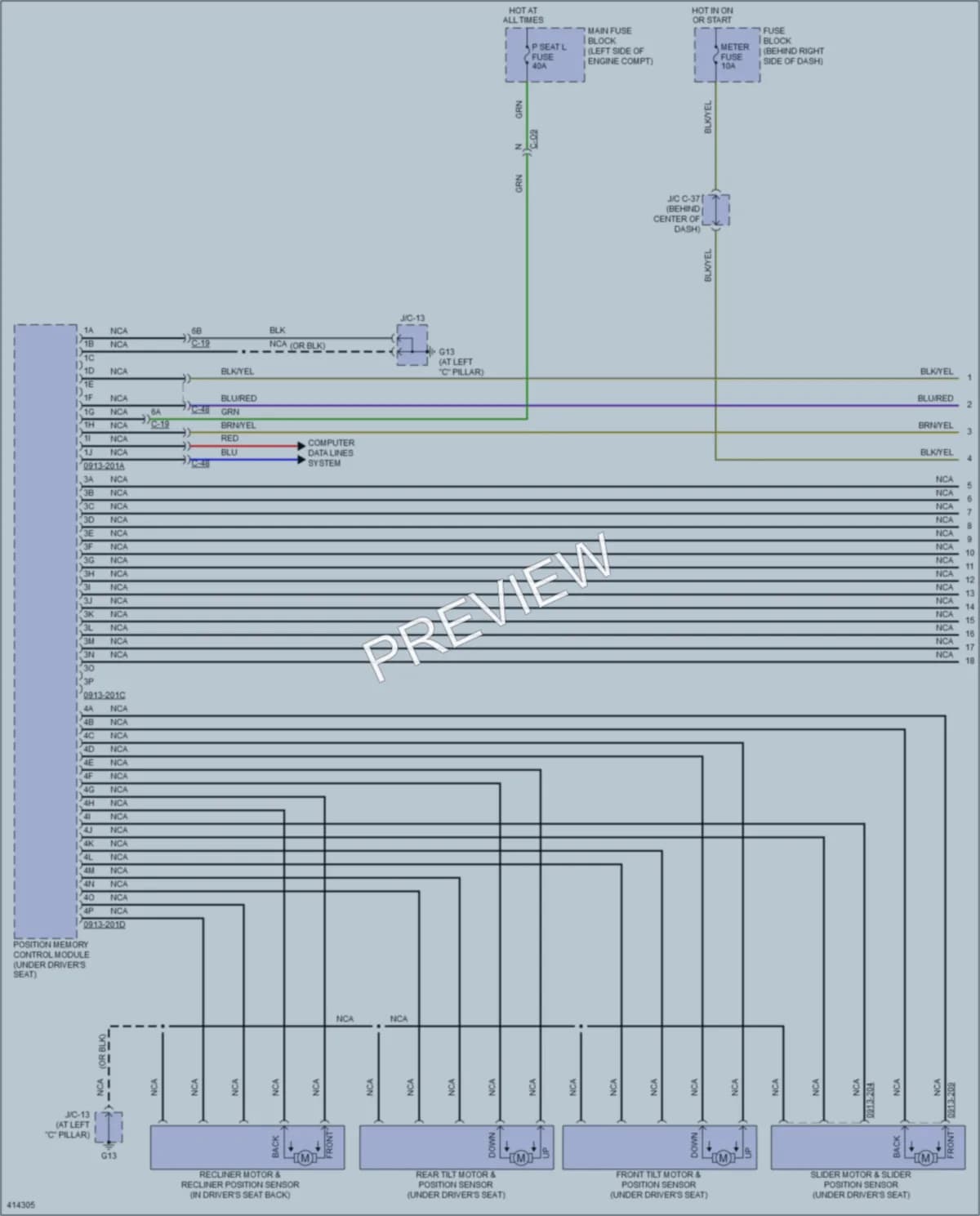 2014 Mazda CX9 Memory Systems wiring diagram preview
