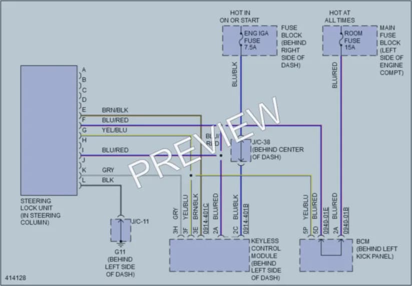 2014 Mazda CX9 Shift Interlock wiring diagram preview
