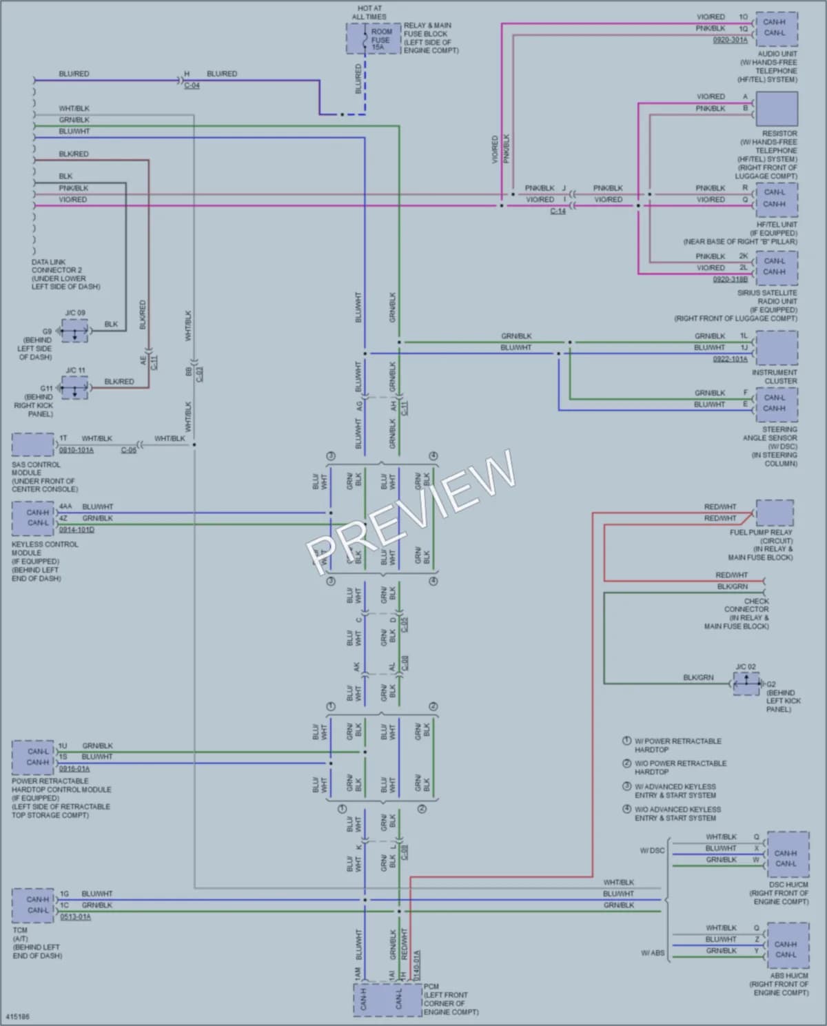 2014 Mazda MX5Miata Computer Data Lines wiring diagram preview