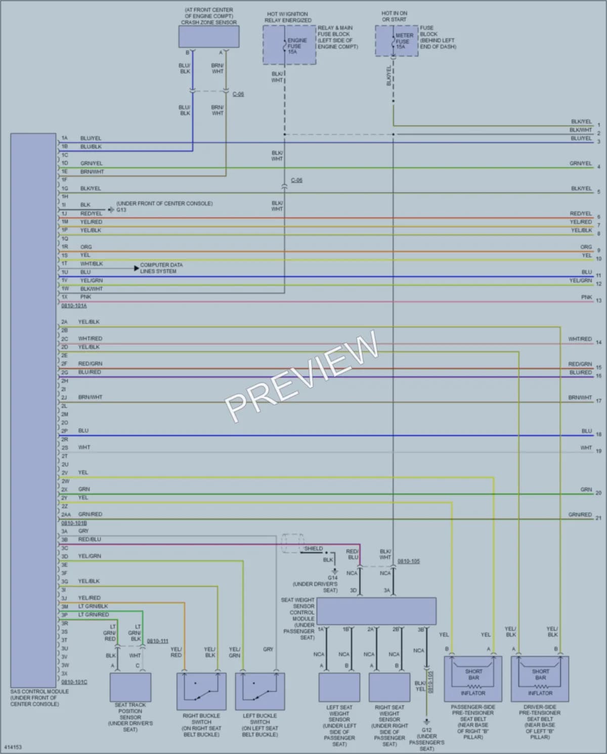 2014 Mazda MX5Miata Supplemental Restraints wiring diagram preview