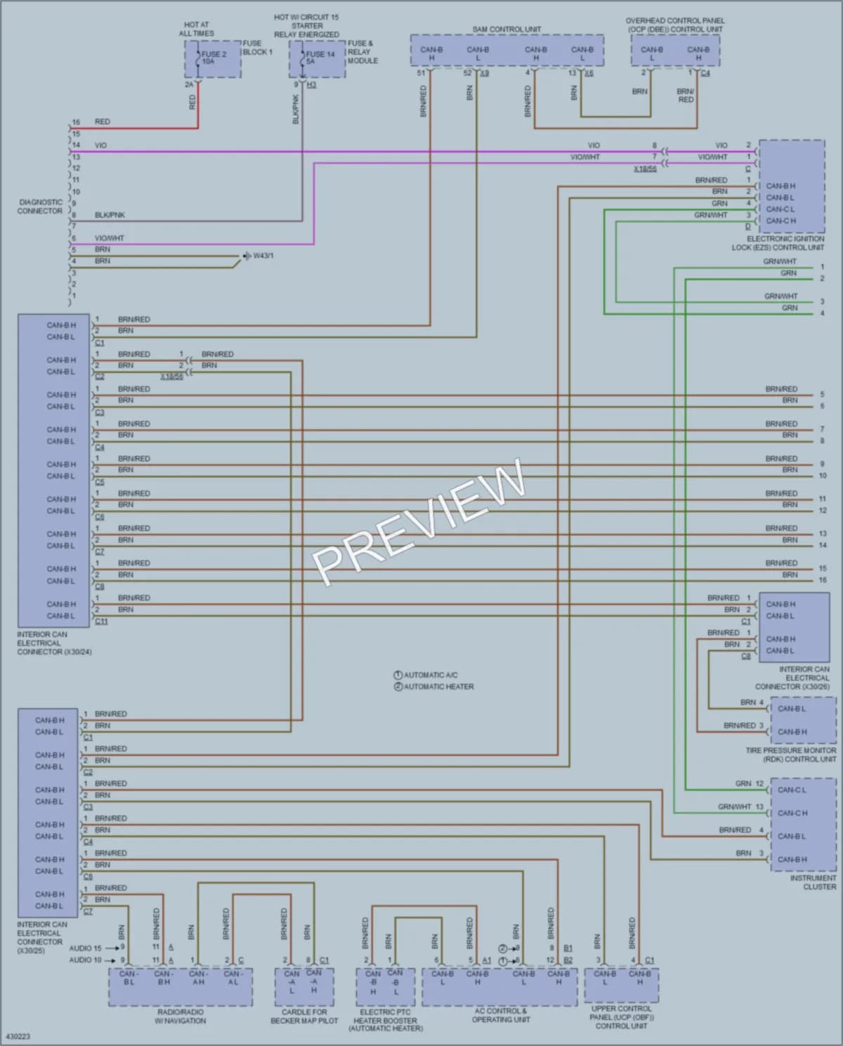 2014 MercedesBenz 2500Sprinter Computer Data Lines wiring diagram preview