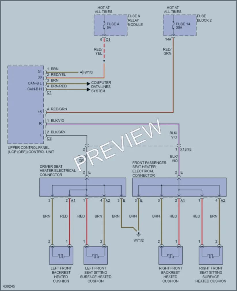2014 MercedesBenz 2500Sprinter Power Seats wiring diagram preview