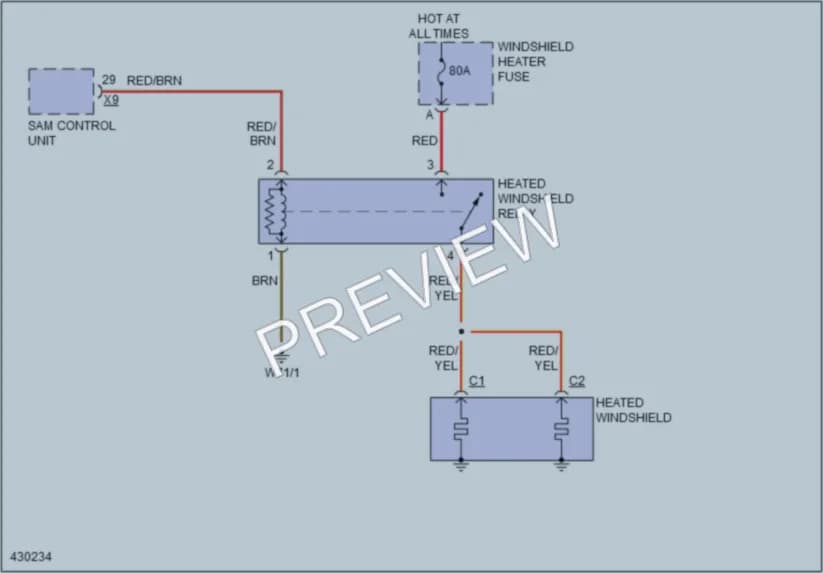 2014 MercedesBenz 3500Sprinter Defoggers wiring diagram preview