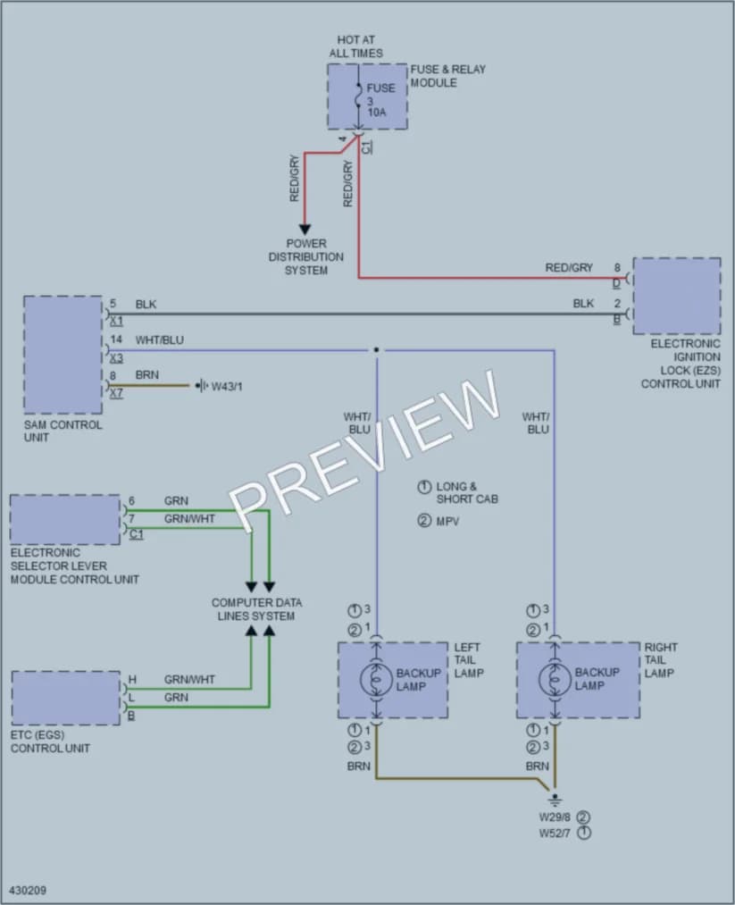 2014 MercedesBenz 3500Sprinter Exterior Lights wiring diagram preview