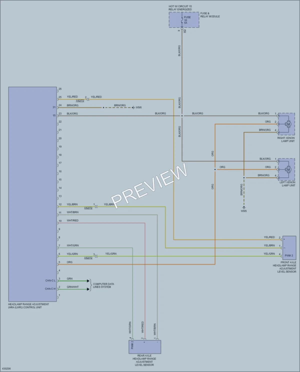 2014 MercedesBenz 3500Sprinter Headlights wiring diagram preview
