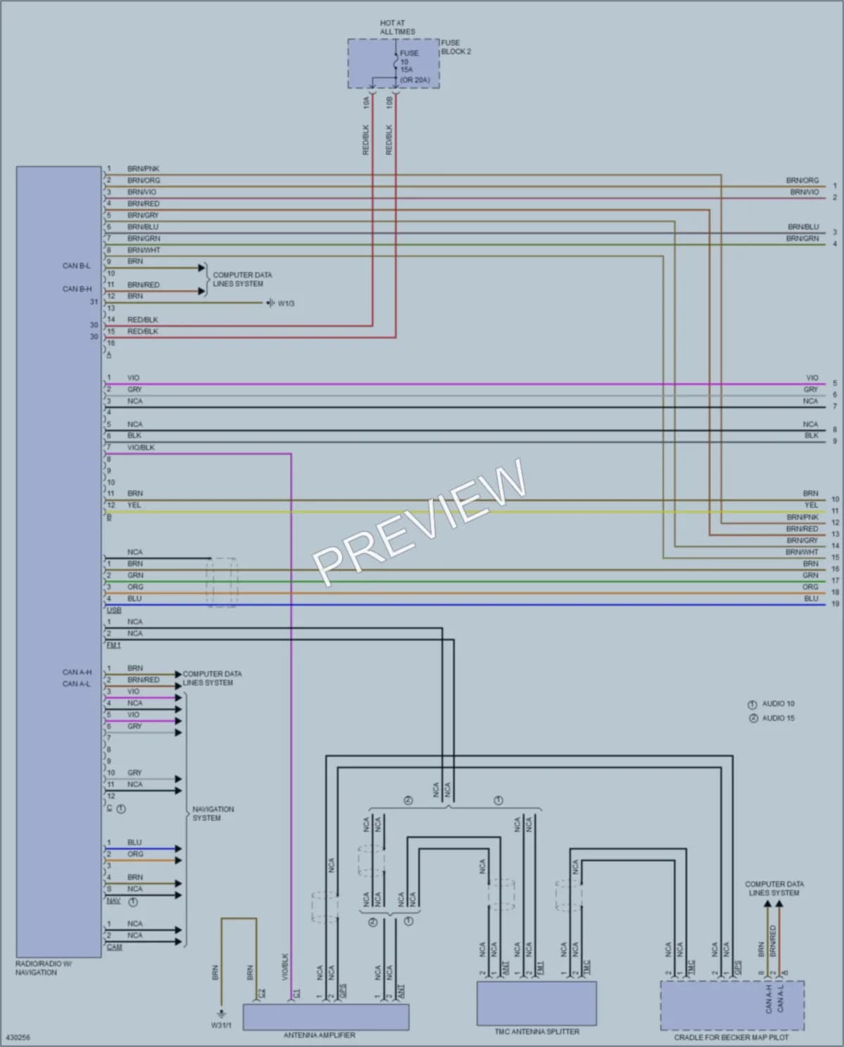 2014 MercedesBenz 3500Sprinter Radio wiring diagram preview