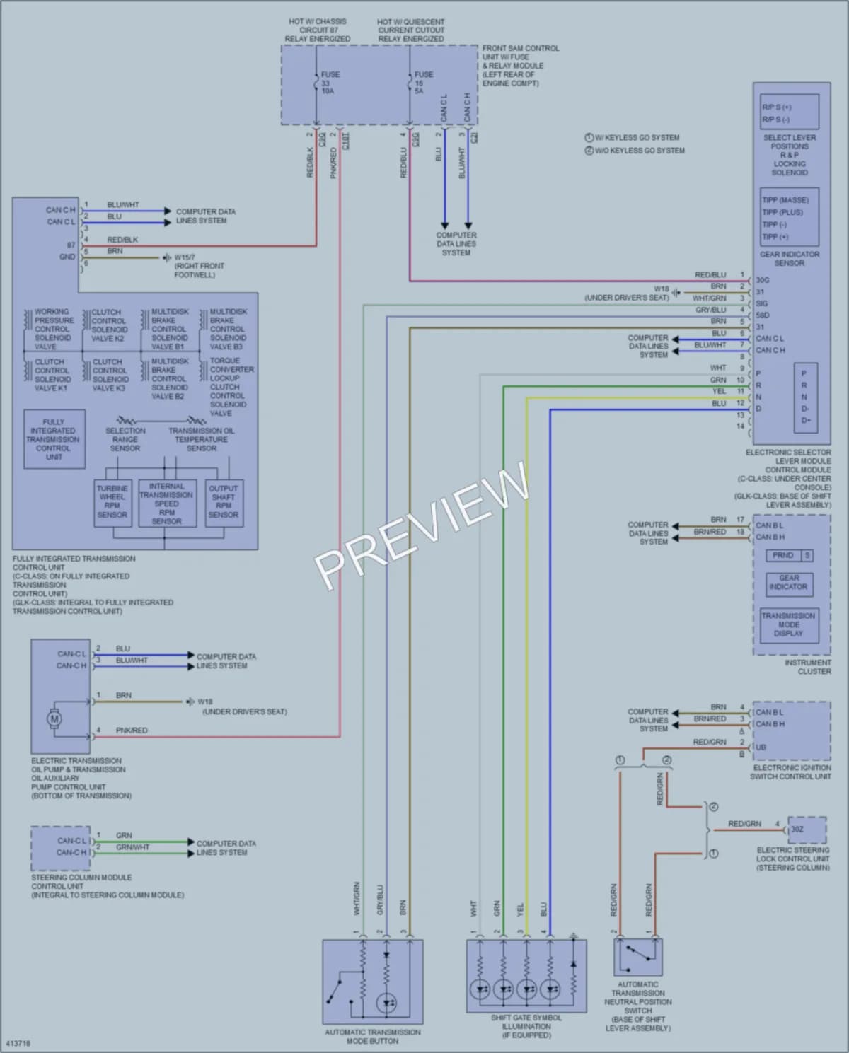 2014 MercedesBenz C250 Transmission wiring diagram preview