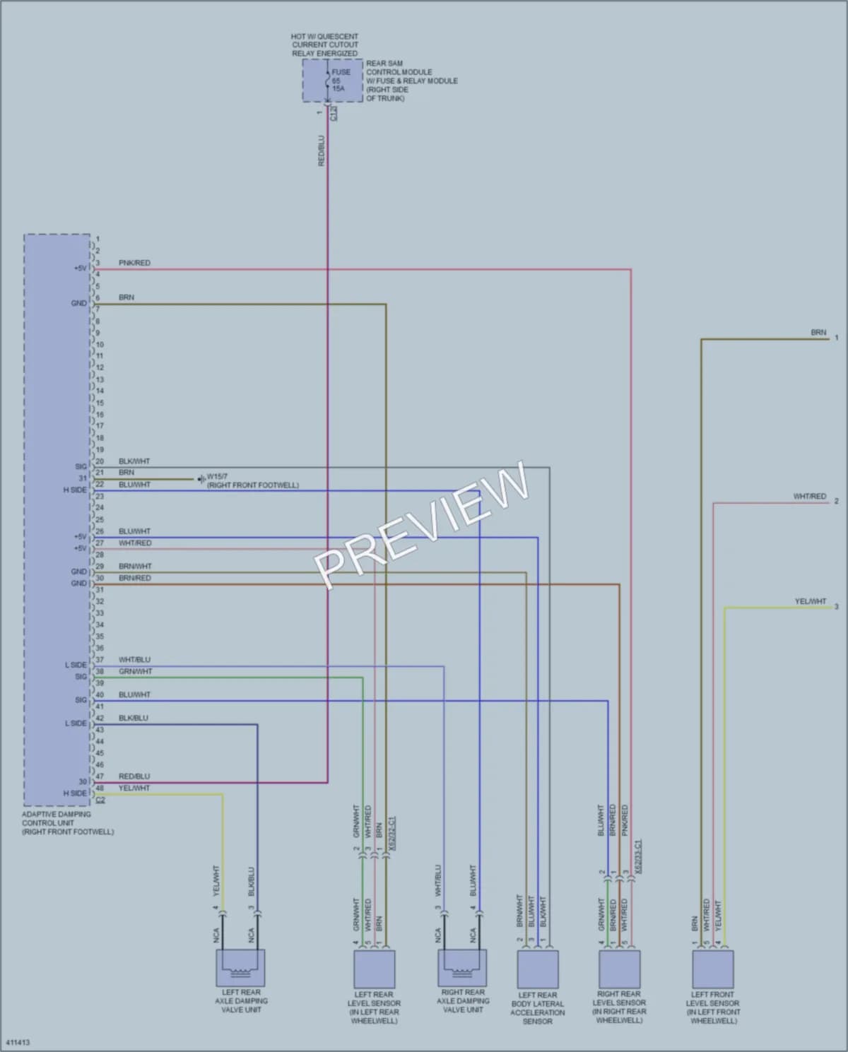 2014 MercedesBenz C350 Electronic Suspension wiring diagram preview